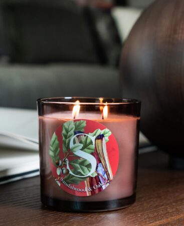 Relaxačná vonná sviečka | SANDALWOOD & OAK ELEMENTI
